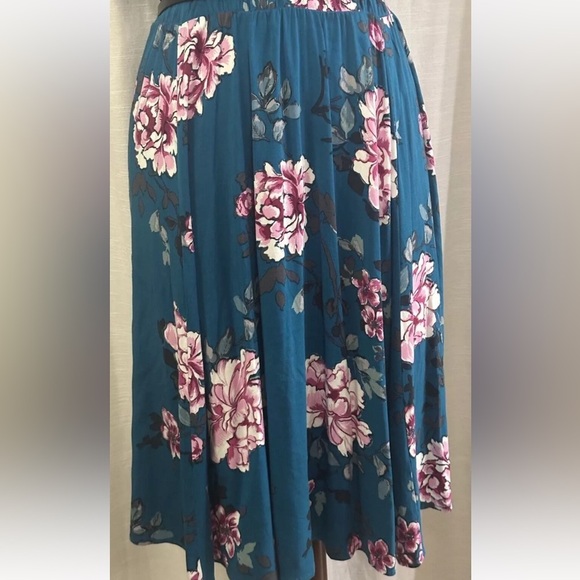 Torrid Boho Teal Floral Mini Challis Dress Sweetheart Neck Elastic Waist Plus Sz - Picture 9 of 13
